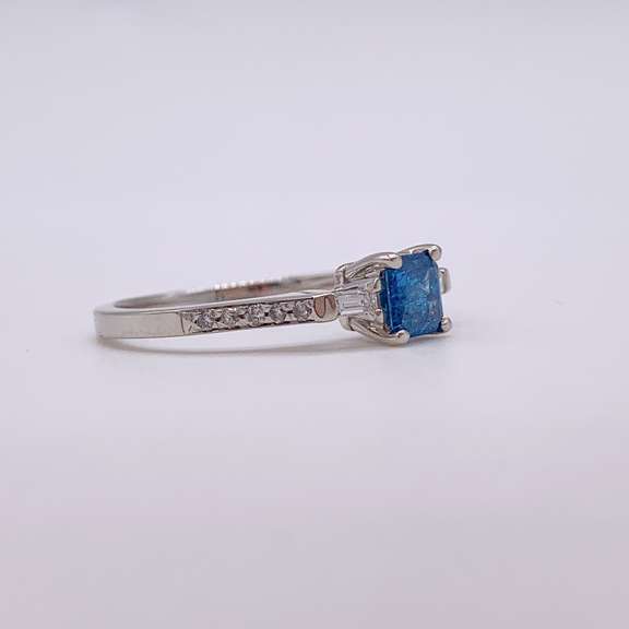 14kt Gold, Blue & White Diamond Cocktail Ring