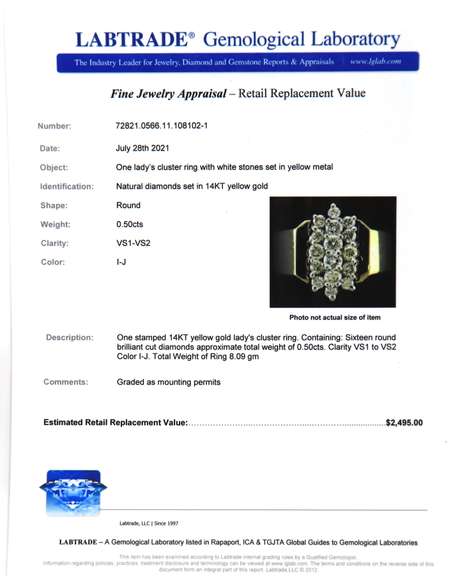 Fantastic Yellow Gold Diamond Cluster Ring