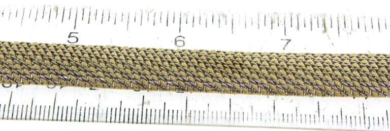 Eye Catching Wide Woven Yellow Gold Bracelet