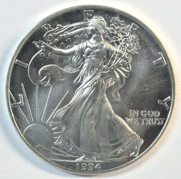 Scarce 1994 $1 American Silver Eagle in Superb Gem BU