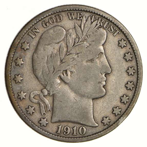1910-S Barber Half Dollar - Circulated