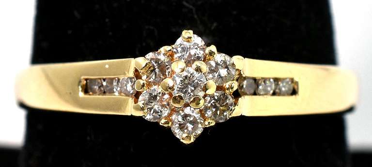 Beautiful Flower Cluster Diamond Ring in 14KT Yellow Gold