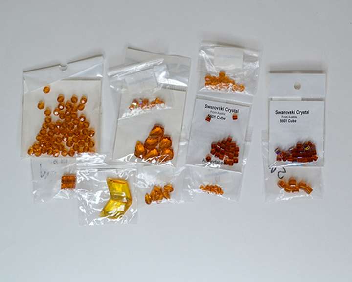 Assorted Lot of Austrian Topaz Swarovski Crystal Beads