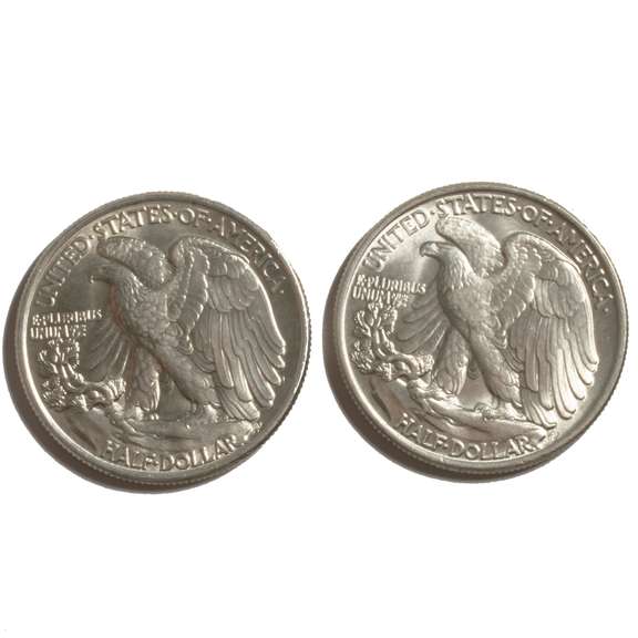 1945 1946 Frosty White Gem BU Walker Half