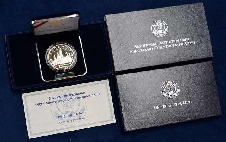 1996 Smithsonian Institution 150th Anniversary Commemorative Coin. Proof Dollar.