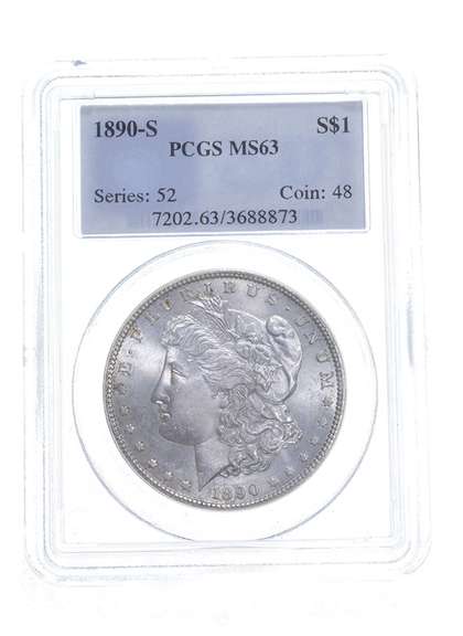 MS63 1890-S Morgan Silver Dollar - Graded PCGS