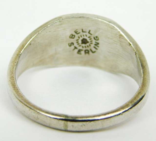 Vintage Bell Sterling Silver Gemstone Ring, 7