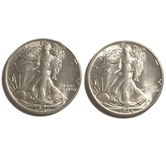 1945 1946 Frosty White Gem BU Walker Half