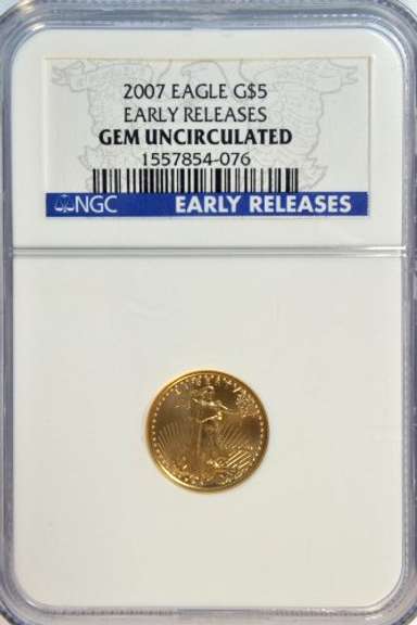 Gem UNC. 2007 NGC EARLY RELEASES 2006 $5 Gold Eagle coin