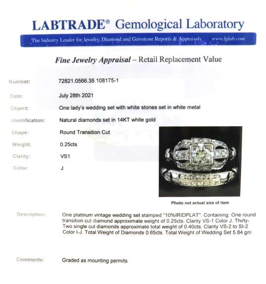 Dazzling Platinum Vintage Wedding Set