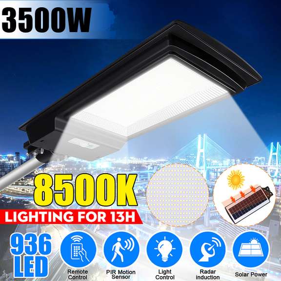 3500W 462 LED Solar Street Light PIR Motion Sensor