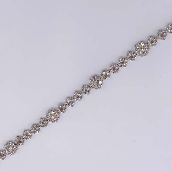 14kt Solid White Gold & Diamond Tennis Bracelet