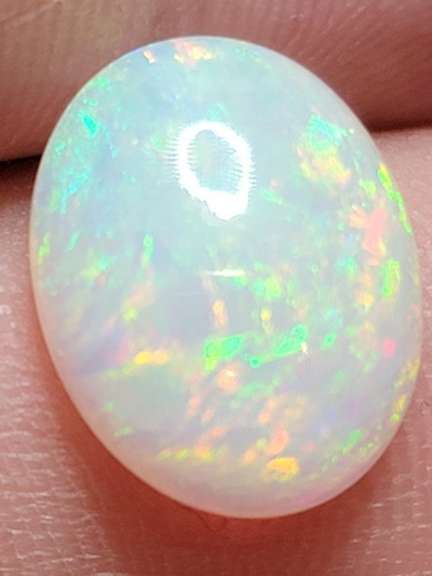 Snow white! FULL BODY 3.07ct fairy fire Welo Opal