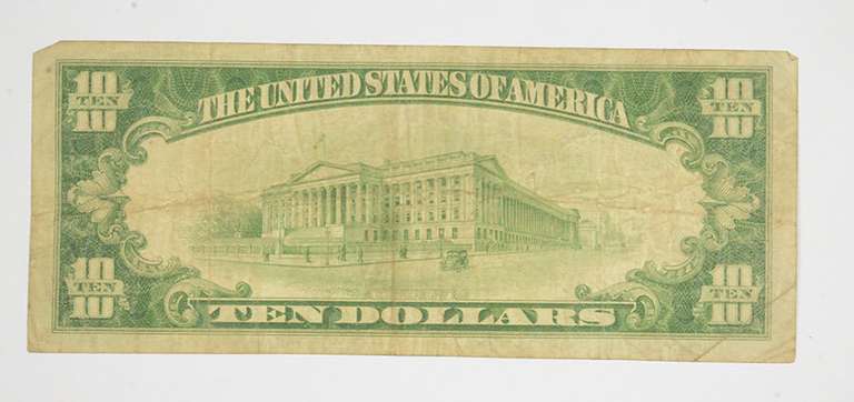 1929 $10 Bloomsbury, New Jersey United States National Currency