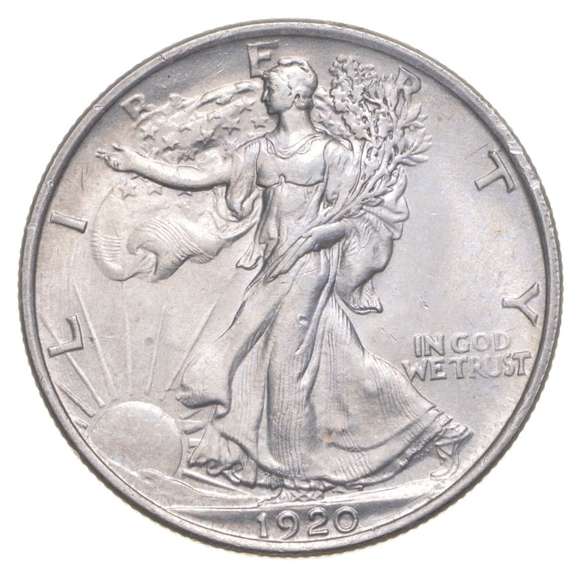 1920 Walking Liberty Half Dollar - REV Scratch