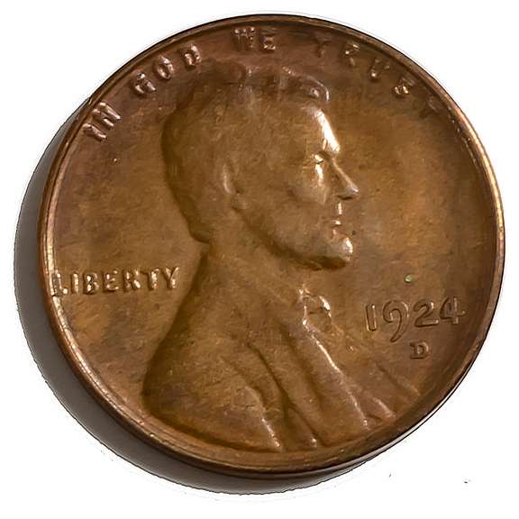 1924 D Near Unc Semi Key Lincoln Cent