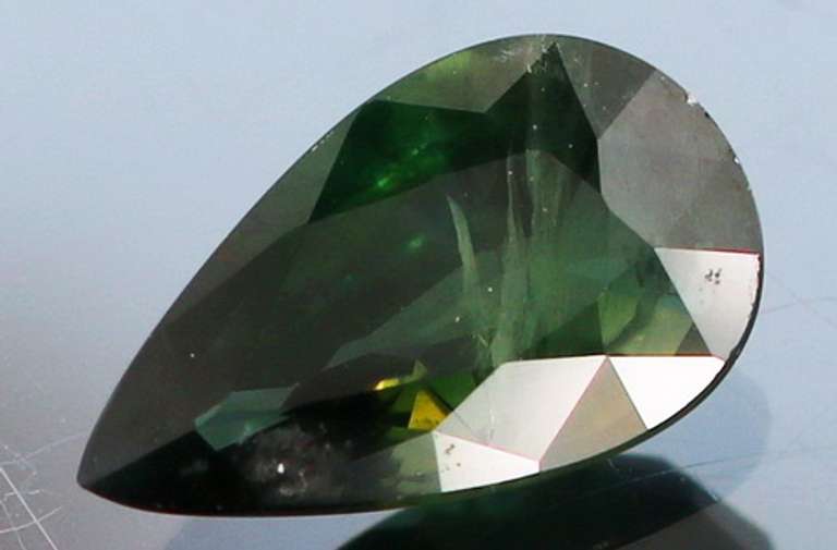 Elegant 1.37ct deep green Sapphire -heated only