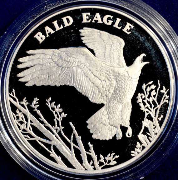 United States Mint 2003 National Wildlife Refuge System Centennial Medals. Salmon And Bald Eagle.