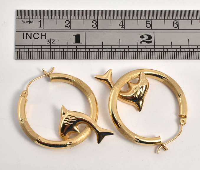 Dolphins Jumping Thru Hoops Earrings