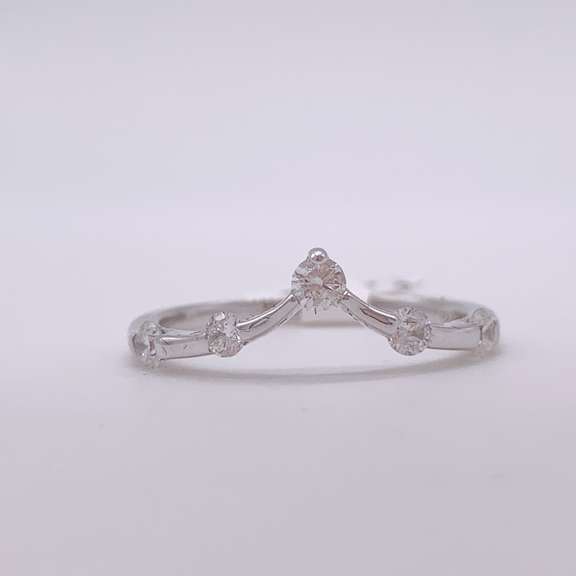 14kt Solid White Gold & Diamond Ring