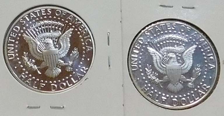 2ea 2001-S Silver 90% PROOF Kennedy Hfs