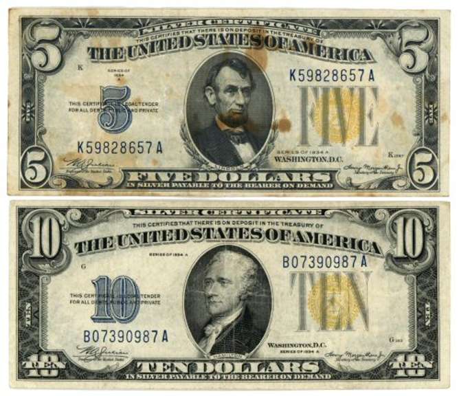 1934-A Series $5 & $10 North Africa Silver Certificates