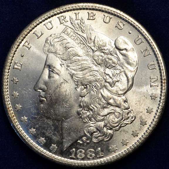 1881-S Morgan Silver Dollar, BU.