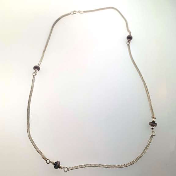 Sterling Silver necklace with purple beads