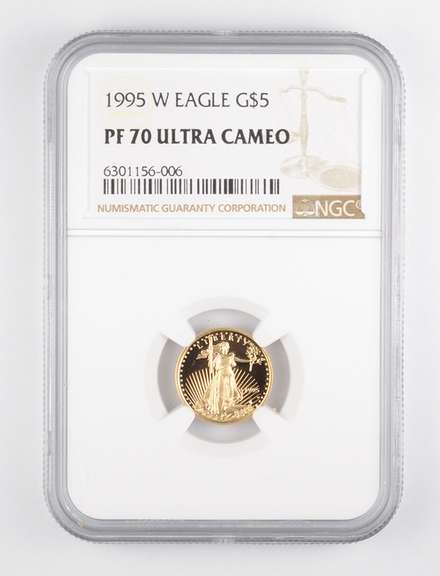PF70 UCAM 1995-W $5 American Gold Eagle - 1/10 Oz. Fine Gold - NGC