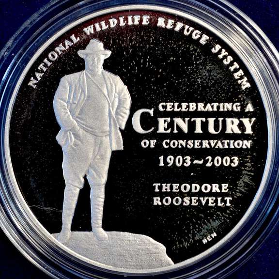 United States Mint 2003 National Wildlife Refuge System Centennial Medals. Salmon And Bald Eagle.