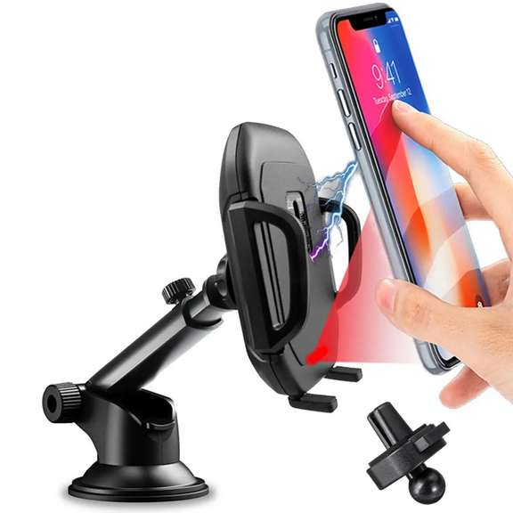 10W Qi Wireless Charger Dashboard Car Phone Holder