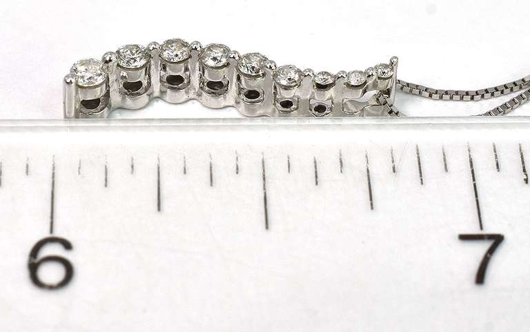 Precious 1/5CTW Diamond Journey-Style Necklace in White Gold