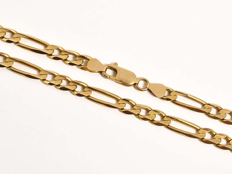 Popular 14k yellow Gold Figaro Necklace