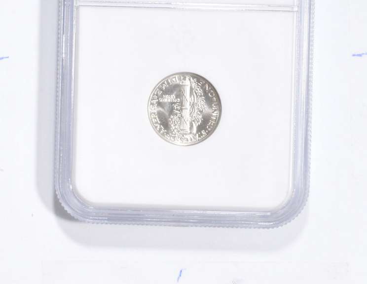 MS66 FB 1943-D Mercury Silver Dime - CAC - Graded NGC