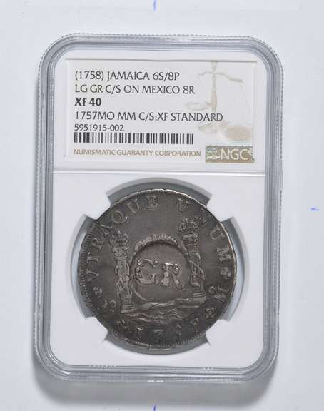 XF40 (1758) Jamaica 6S/8P - LG GR C/S On Mexico 8R - Graded NGC