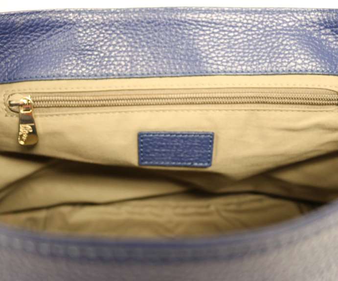 Authentic Versace Medusa Leather Blue Pebbled Shoulder Bag