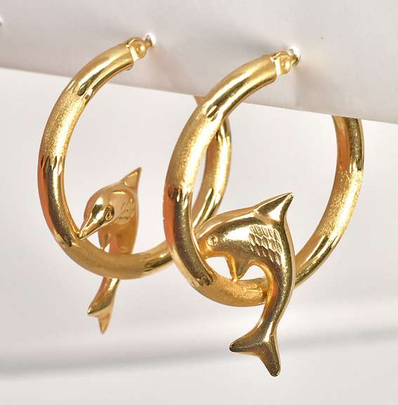 Dolphins Jumping Thru Hoops Earrings