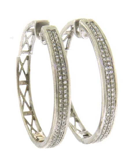 Dazzling White Gold Diamond Hoop Earrings
