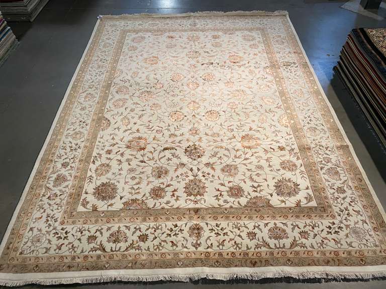 EXQUISITE SILK &WOOL MAHAL DESIGN RUG 9x12