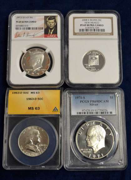 Four Slabbed Sliver Coins