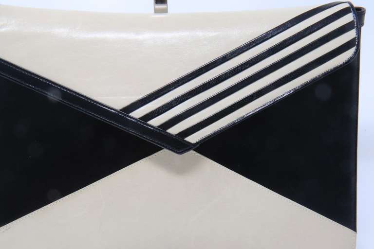 Bally Asymmetrical Envelope Two way Leather Crossbody