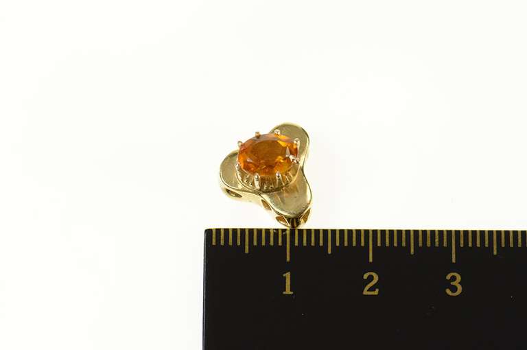 14K Yellow Gold Victorian Citrine Slide Bracelet Charm/Pendant