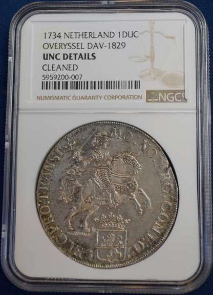 1734 Netherland 1 Duc Overyssel Dav-1829.