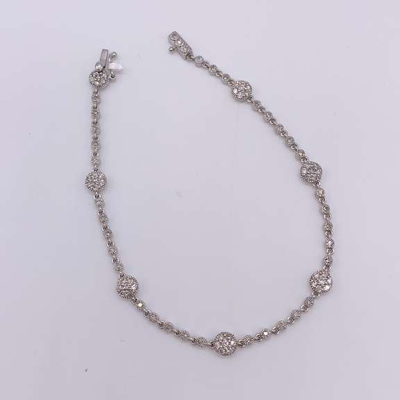 14kt Solid White Gold & Diamond Tennis Bracelet