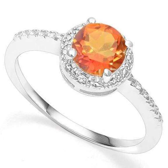 925 STERLING SILVER 0.82 CT AZOTIC GEMSTONE & DIAMOND COCKTAIL RING