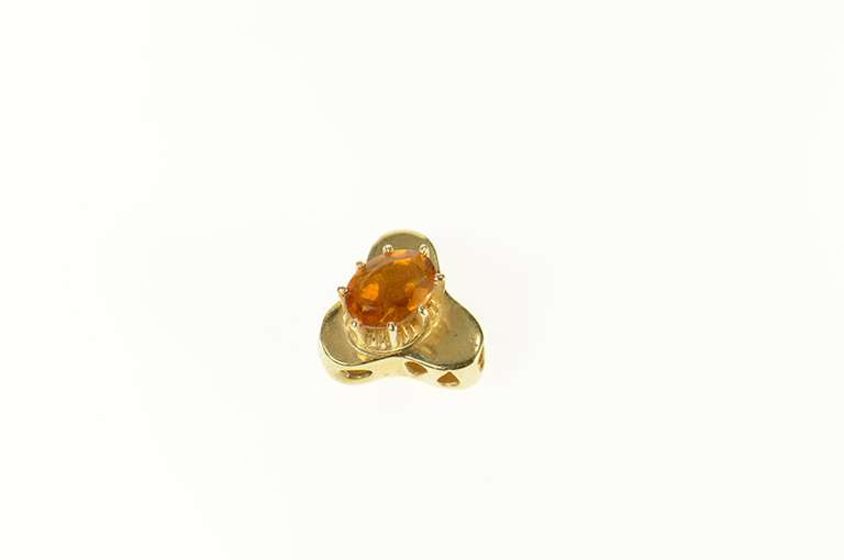 14K Yellow Gold Victorian Citrine Slide Bracelet Charm/Pendant