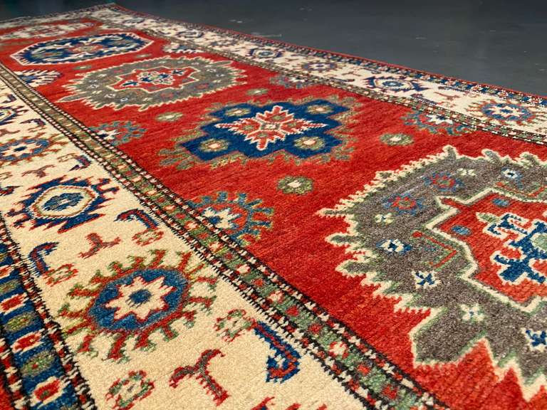 STUNNING FINE KAZAK RUNNER 2.6x10