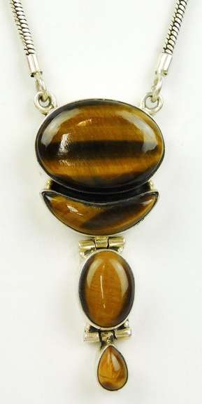 Big & Bold Sterling Tiger Eye Necklace