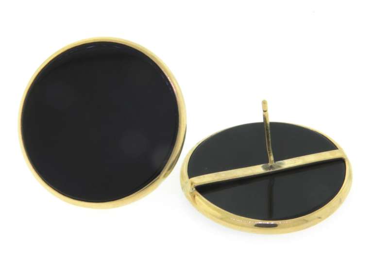 Favorite Yellow Gold Black Onyx Earrings