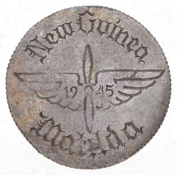 1945 Australia 1 Shilling - Engraved New Guinea WWII Trench Art